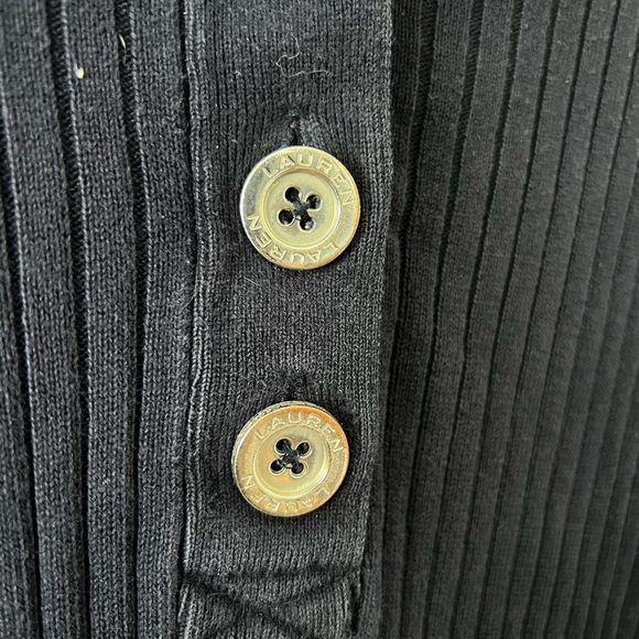 Ralph Lauren Navy Blue Ribbed Button-Up Sweater - Picture 4 of 4